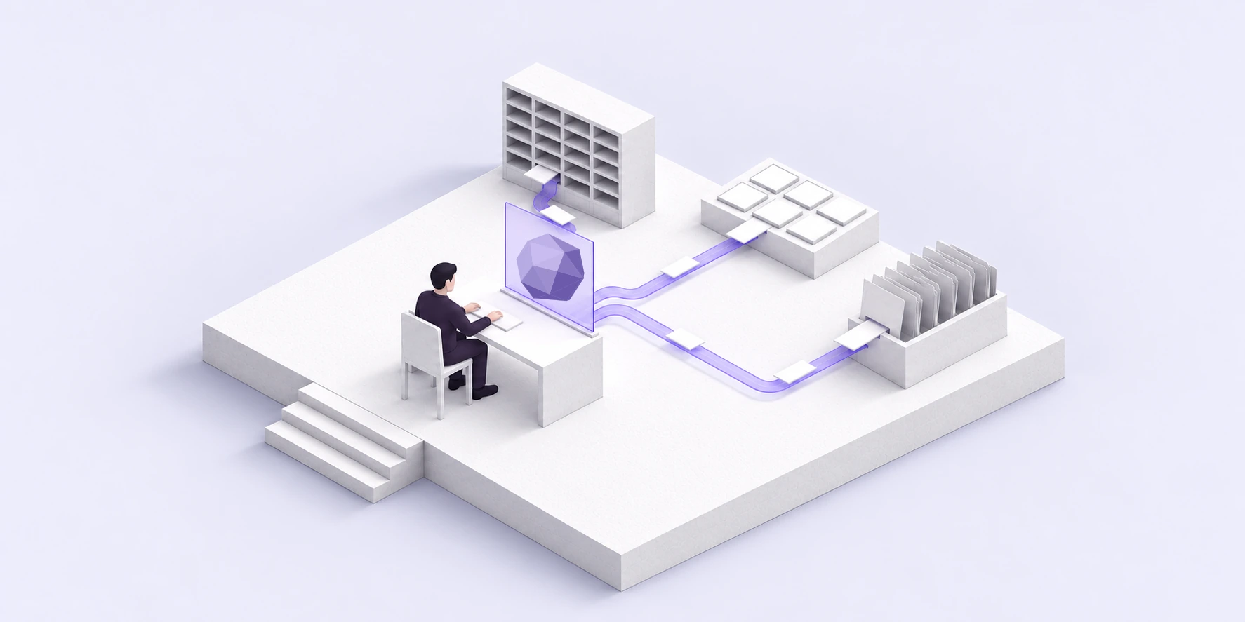The chat AI is connected to mail, tasks and work storage.