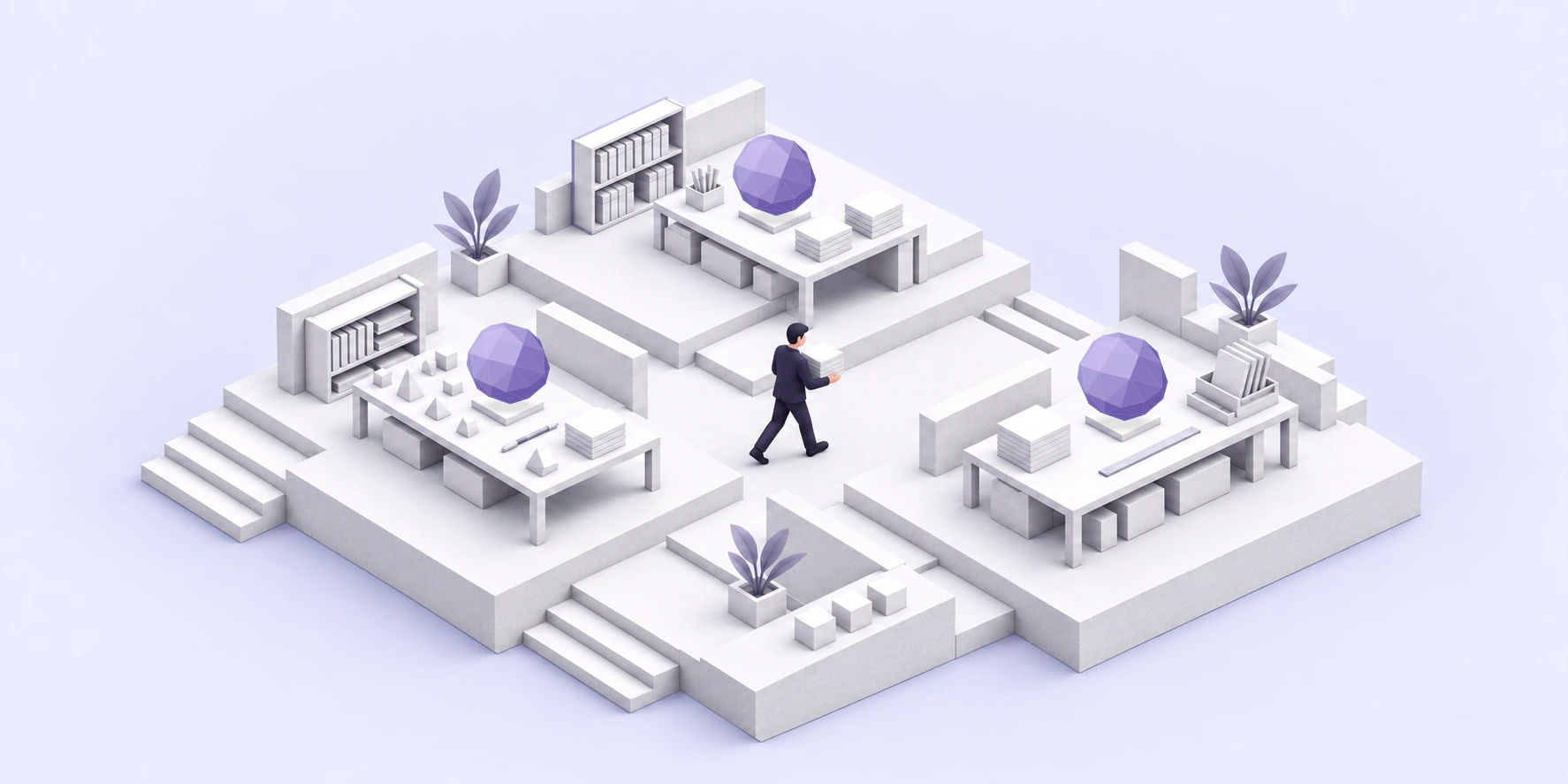Three specialized agents at work, but the person still carries results between them.